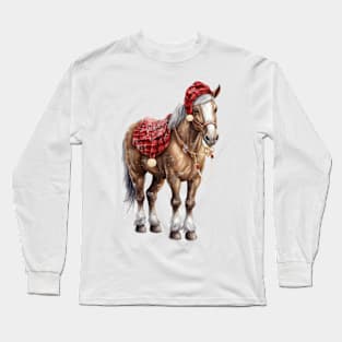 Vintage Christmas Horse Long Sleeve T-Shirt